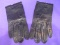 Vintage Grandoe Leather Gloves: Black Size 7 Appx 8 1/2” from hem to tip of tal finger