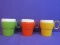 3 Vintage 1970's New-Mar  Coffee Mugs –  Colors: Orange, Harvest Gold, Avocado