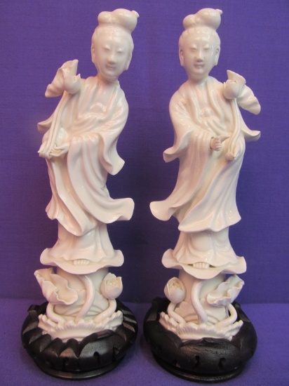 Vintage Pair of Chinese Angle Miniature Statue- The Angle of Jade Palace