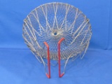 Collapsible Wire Mesh Egg Basket with Red Rubber Handles