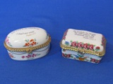 2 Porcelain Trinket Boxes: Parts of Psalm 23 Printed on Top – By Imperial Porcelain