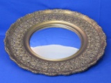 A Cameo Creation: Round Convex Mirror with Gold Plastic Frame