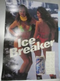 16 Identical Pabst Beer “Ice Breaker” Posters with Rollerblading Girls, Calendar, & Product