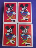 4  Identical Sealed Decks of Mickey Mouse Playing Cards