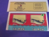 NOS Longwood Plantation's Pure Cane Syrup Label (Mammy) & NOS Salmon Can Label
