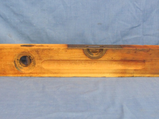 Antique Stanley Wood Level – Last Patent Date is 1908 – 26” long – Functional