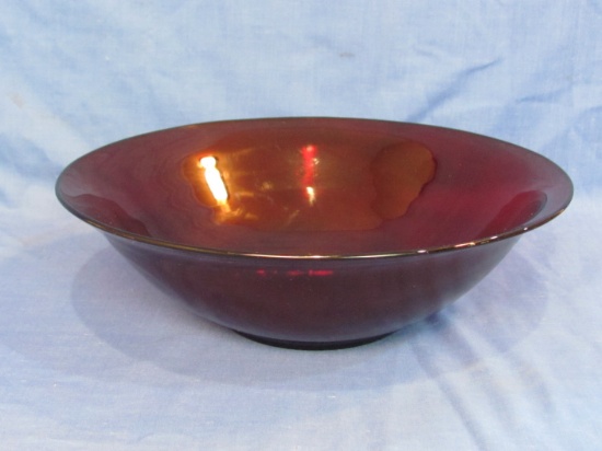 Large Royal Ruby Salad Bowl by Anchor Hocking Glass – About 11 1/2” in diameter