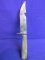 Vintage Bone-Handled Hunting Knife 4 1/2” Blade 9” Long total – 2 sided Bone Grips