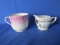 KPM Germany – Pink & White Porcelain Tea Cup – Gold Trim & Lefton 25th Creamer