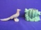 Mc Coy Jadeite Green Planter  & Vintage Ceramic Pheasant Figurine 3 1/2” T x 6” L