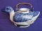 Duck Teapot – hand painted – appx 2 Cup Tea Pot 4 1/4” T  8” L