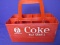 Vintage Coca Cola Plastic Carrier for 8 Bottles  - (16 oz size) - One end has crack