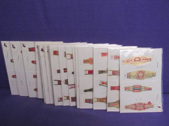 88 Cigar Labels  - 21  groups of 4 – bagged in front of 3x5  cards