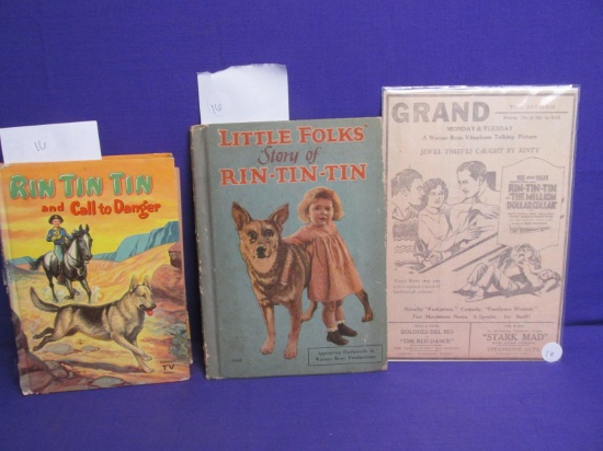 1927 Children's  Book – “Little Folks' Story of Rin-Tin-Tin”, 1929 Movie ad & Whitman