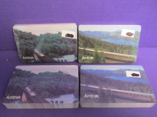 4 Sealed Decks of Amtrak Playing Cards