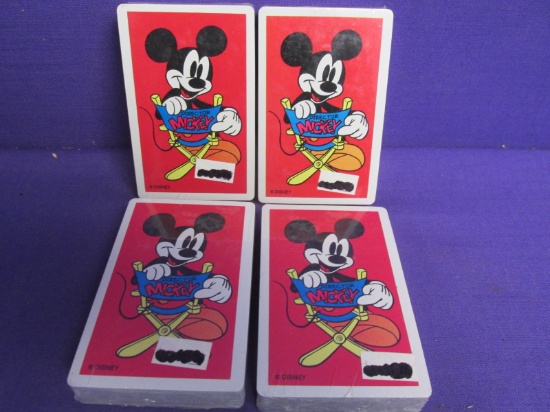 4 Sealed Decks of Playing Cards – Mickey Mouse w/ Goofy Jokers (all Identical)