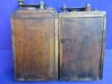 Two  Vintage Model T Ford Wooden Case Ignition Coil Batteries