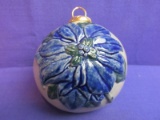Rowe Pottery Works Holiday Ornament 2001 Pointsettia