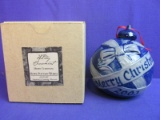 Rowe Pottery Works Holiday Ornament 2003 “Merry Christmas”