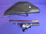 Telescoping Fishing Rod  with Reel – Burgundy – 2 pieces & reel Daiwa Silvercast 208