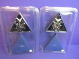 2 Swarovski Crystal Snowflake Ornaments – NOS –Sealed  in Clamshells