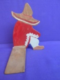 Little Mexican Door Stop – Wooden Shim w. Painted Wood Mexican 6 1/2” T
