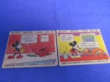 2 Vintage Mickey Mouse Trading Cards (Bubble Gum) # 34 & # 18