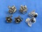 3 Pairs of Vintage Sterling Silver Screw-on Earrings” Crowns, Roses & Flower – 26.6 grams