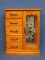 Wood Jewelry Box/Chest – 5 Drawers & Spinning Necklace Rack – 11 1/4” tall