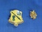 2 Pins: “Enamel “By Arms and Courage” - 1965/66 Fraternal Order of Eagles