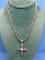 Sterling Silver Cross Pendant w Pearl – 17” Sterling Chain – Weight is 18.9 grams