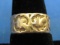 Unmarked 14 Kt Gold Band Ring – Handmade – Size Slightly over 8 – 3.4 grams