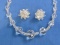 Vintage Crystal Beaded Necklace with Matching Clip-on Earrings – Necklace is 16” long