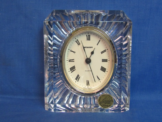 Lead Crystal Desk Clock – Made in France – Running – Movement made in Germany