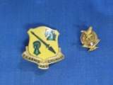 2 Pins: “Enamel “By Arms and Courage” - 1965/66 Fraternal Order of Eagles