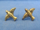 Vintage Pair of .900 Silver Earrings – Birds in Flight – Weight is 7.3 grams