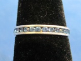 Sterling Silver Ring with Channel Set Blue Stones – Women's Size 6 ½