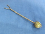 Vintage Sterling Silver Pickle Fork  5.9 g– With Unknown wire-wrapped stone handle Appx 4” long