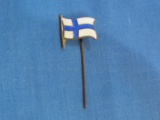 Vintage Enameled Sterling Stick- Pin (Finnish Flag) appx 2” Long  Total Wt. 1.7 g