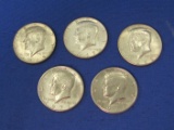 5 Kennedy Half Dollars: 1965, 1967, 1969-D – Two 1971-D