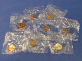 6 Wheat Cents & 2 Jefferson Nickels – All in Sealed Bags – Cents are 1955-S, 1935