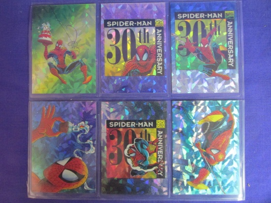 Lot of 6, “30th Anniversary” SPIDERMAN cards