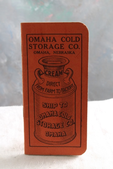 1919 Omaha Nebraska Cold Storage Advertising Pocket Memo Book Calendar