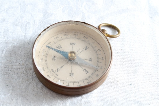 Vintage Brass Pocket Compass