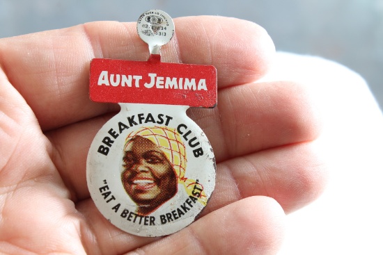 Vintage Aunt Jemima Breakfast Club Tin Pin Green Duck Company Chicago