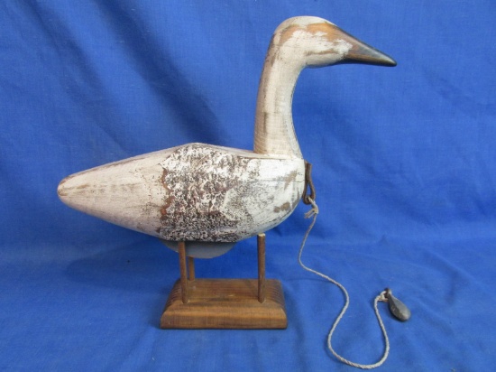 Folk Art – Genuine Hand Carved Weighted Decoy in stand