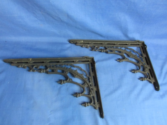 Pair of Cast Iron Shelf Brackets 8” T x 12” L