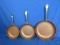 3 Copper Chef Skillets: 12” 10” and unmarked appx 9 1/2”
