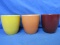 3  Glazed  Decorative Planters (or Faux beater Jars)  4 3/4” T each x 4 3/4”  at top