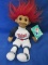 Russ Troll –MN Twins Baseball Jersey is Soft-Sculpted Body –Brown Eyes – Red Hair -Tag